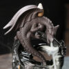 Encens en argile pourpre avec motif dragon
