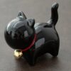 chats en céramique-Noir brillant – Noir laqué brillant
