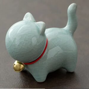 chats en céramique-Bleu céladon craquelé – Céladon bleu craquelé